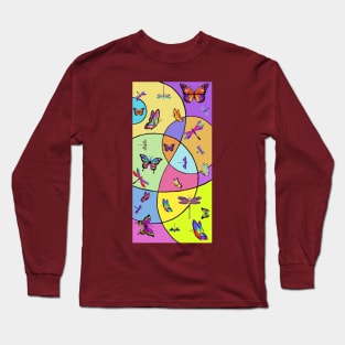 Butterflies on stain glass Long Sleeve T-Shirt